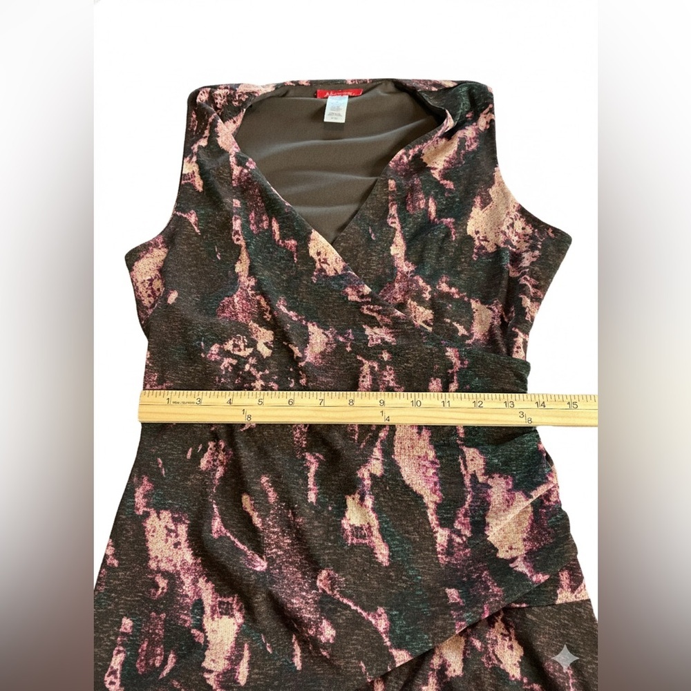 Anne Klein Abstract Print Sleeveless Midi Dress - Size M - Picture 4 of 7